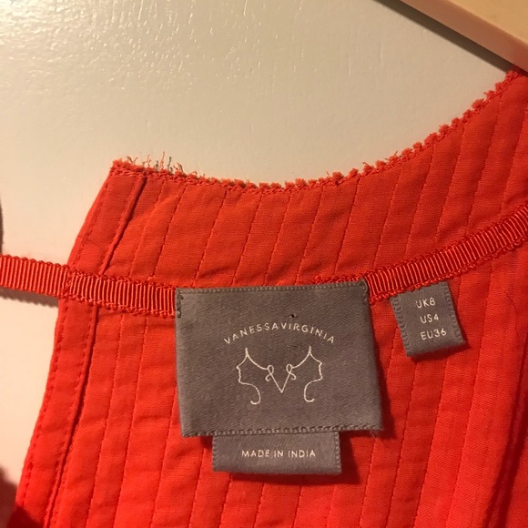 Anthropologie Vanessa Virginia Orange Peplum Top - Picture 6 of 8
